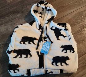 New Little Blue House Bear Onesie with hood