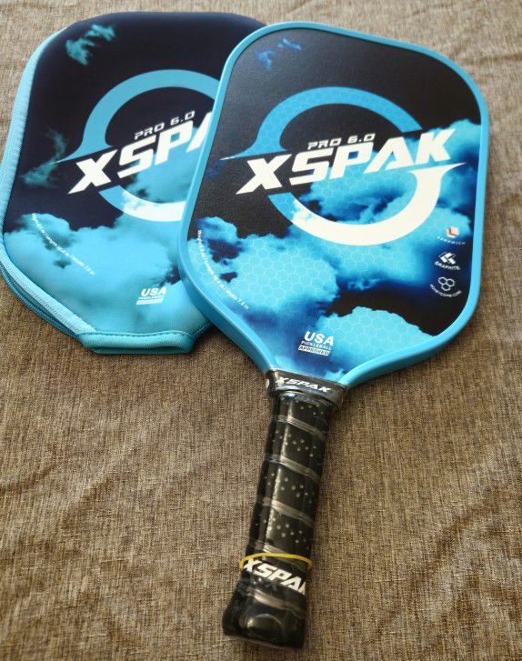 Brand New XS XPAK 6.0 Pro Pickleball Paddle-19mm-Toray Carbon Fiber-9 Layer Composite-Diving Cover(Retails $120)