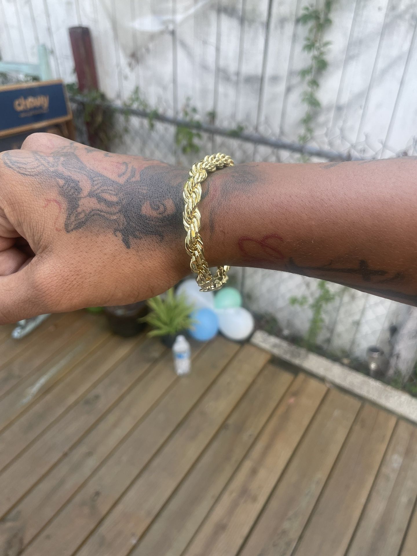 14k 8mm Rope Braclet