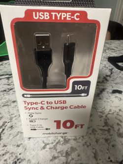 Type-C to USB Sync & Charge Cable new in box for android 10ft