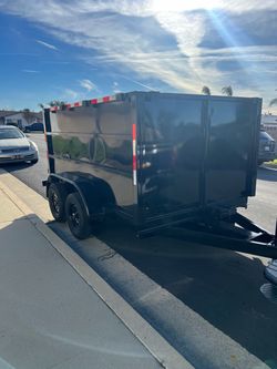 Black Tandem Axle Dump Trailer