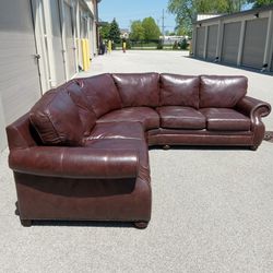 (Free Delivery) Walter E. Smithe Leather Sectional Couch Sofa 