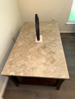 Chic Marble Accent Table – Sturdy Wood Construction