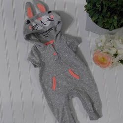 Adorable!! Baby girls NEWBORN bunny one piece romper outfit 