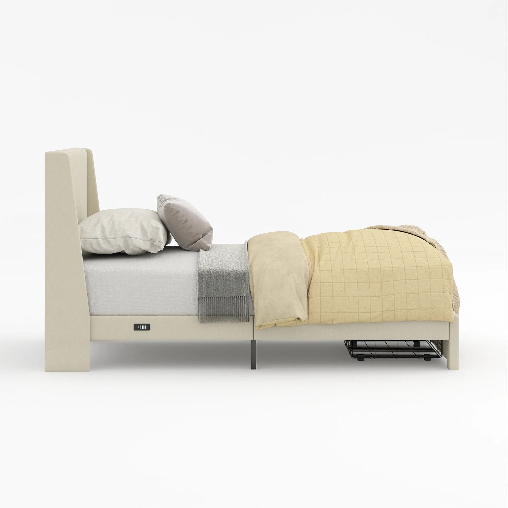 🎄Xmas Sale🎄Homy Casa Summit Queen Bed Frame Memory Foam Mattress Set USB Charging Storage Drawers Multi Room Use (Display Sample)