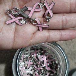 Pink Ribbon Charms 
