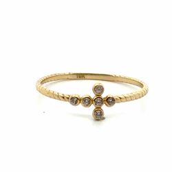 Woman’s Ladies 10k Yellow Gold CZ Cubic Zirconia Cross Band Ring Size 7 GP3135084