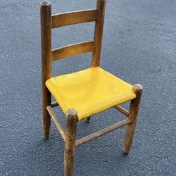 Vintage Mid Century Log Wood Kids Children Toddler Chair Bookshelf Plant Stand Home Cabin Decor