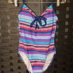 Time And Tru Striped Swimsuit