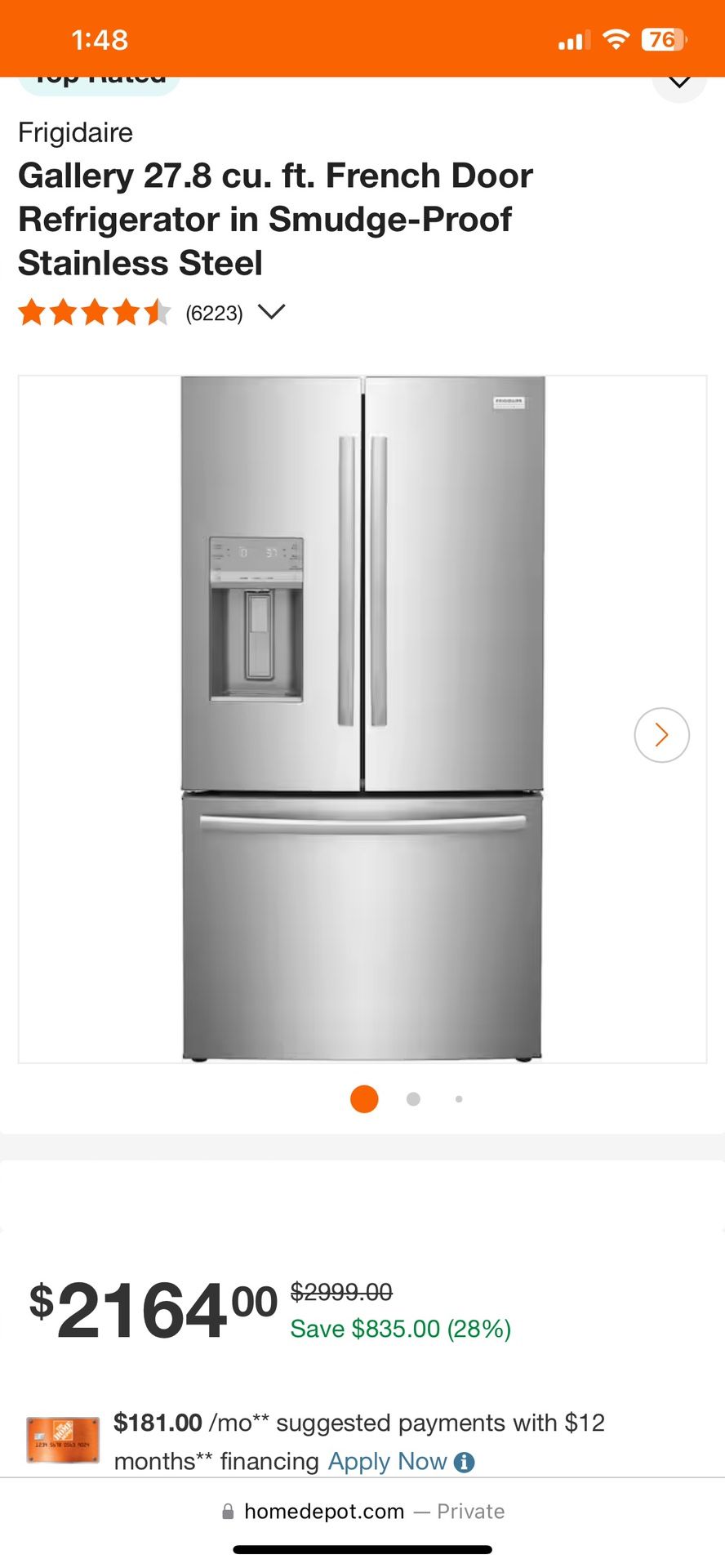 Frigidare Gallery Fridge