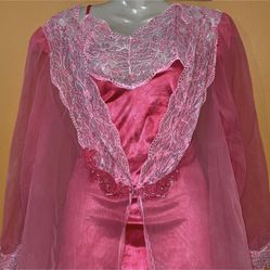 VAL MODE Vintage Nightie Set Dyed Marble Pink