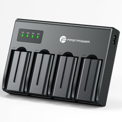 FirstPower NP-F550 Batteries 4-Pack with 4-Channel Charger