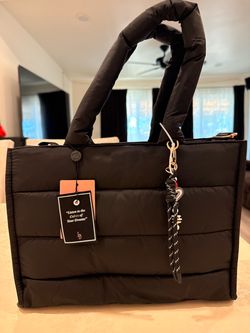 Like Dreams Black Quilted Puffer Tote Bag