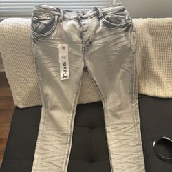 Purple Jeans Grey And Black 