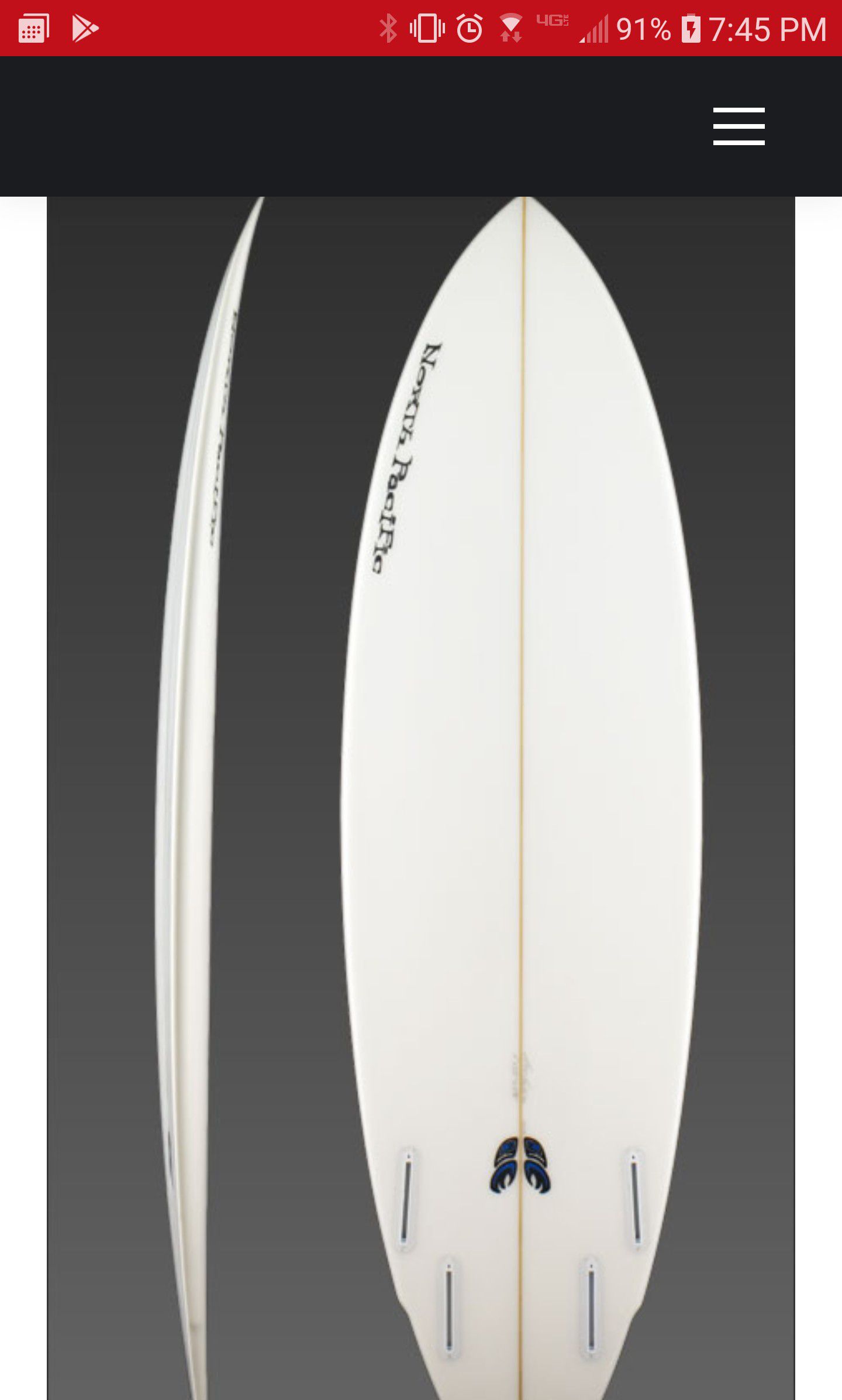 North Pacific Quad surfboard