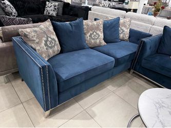 Beautiful Sofa Set 💙 Blue Fabric