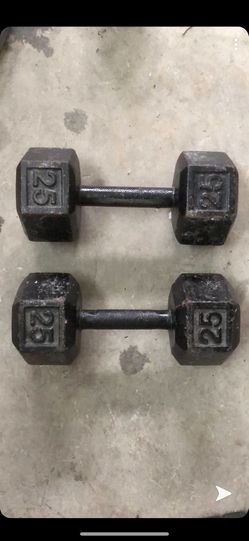 Pair 25 pound dumbbells weights
