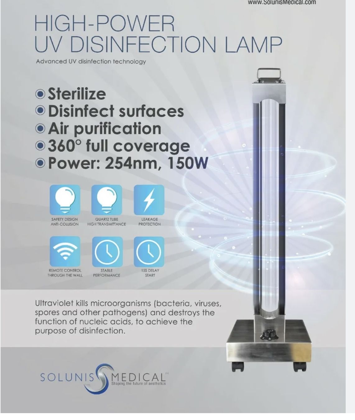 Portable Timed UV-C lamp Disinfect and Kill Mold, Bacteria and Virus portable tested good industrial