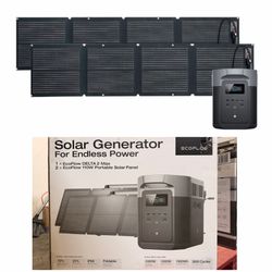 3400-Watt EcoFlow DELTA 2 Max Portable Power Station With X Boost Technology + 2 pcs 110W Solar Panel Brand New in Box