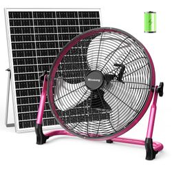 18-Inch Solar Powered Outdoor Floor Fan 40W Cordless Rechargeable New Sealed