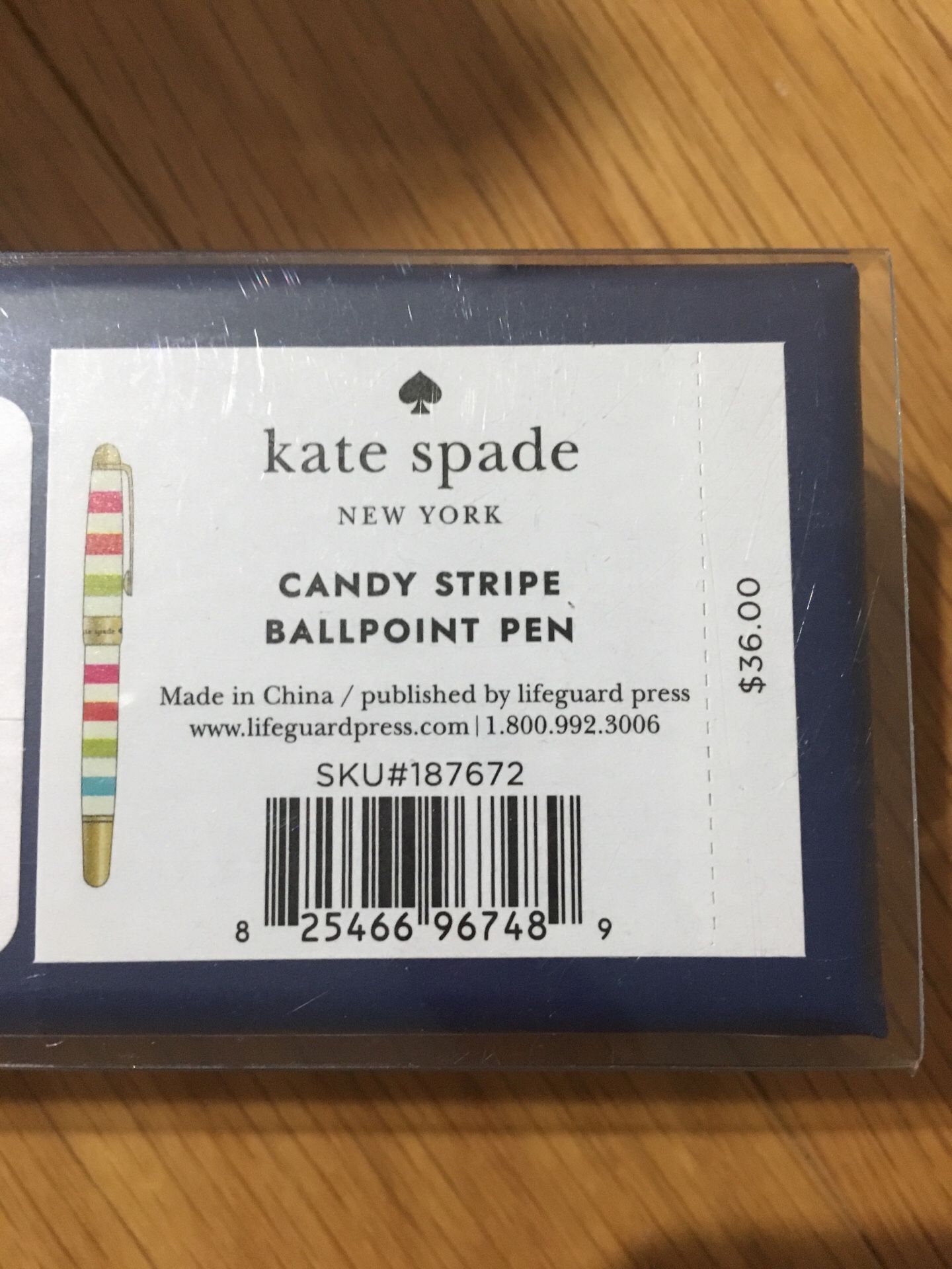 Kate spade candy stripe ballpoint Pen