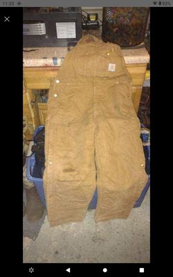 Carhartt Insulated Bib Overalls Men's Size 40x30