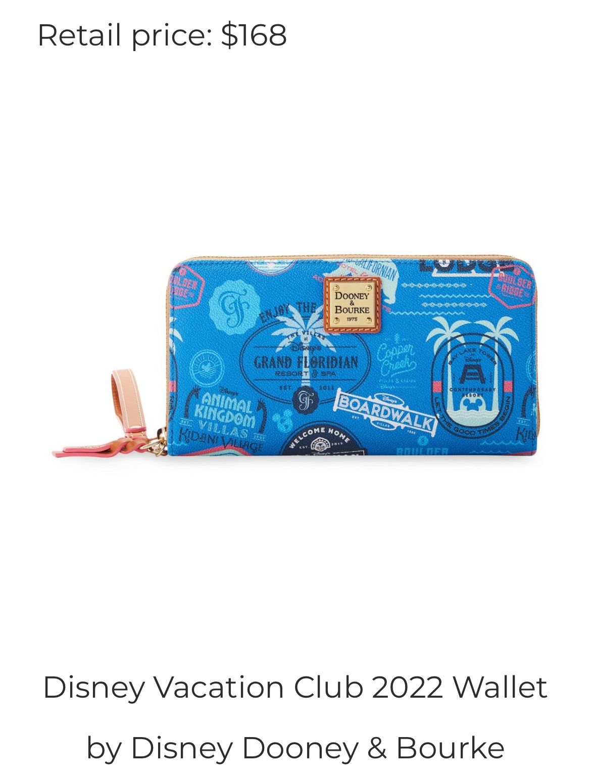 Disney Vacation Club 2022 Wallet by Disney Dooney & Bourke