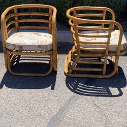 Vintage Boho Rattan Chairs 