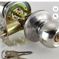 10 Round Door Knobset Handle Lock With Key Bedrooms Living Rooms Knob Handle

