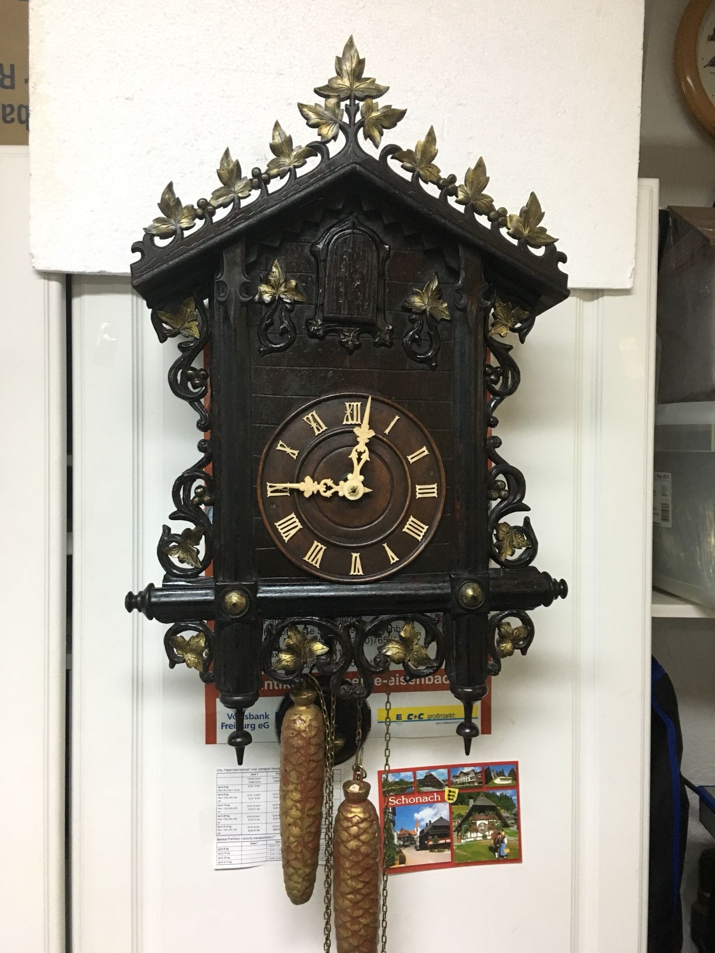 Antique Black Forest Trumpeter Clock