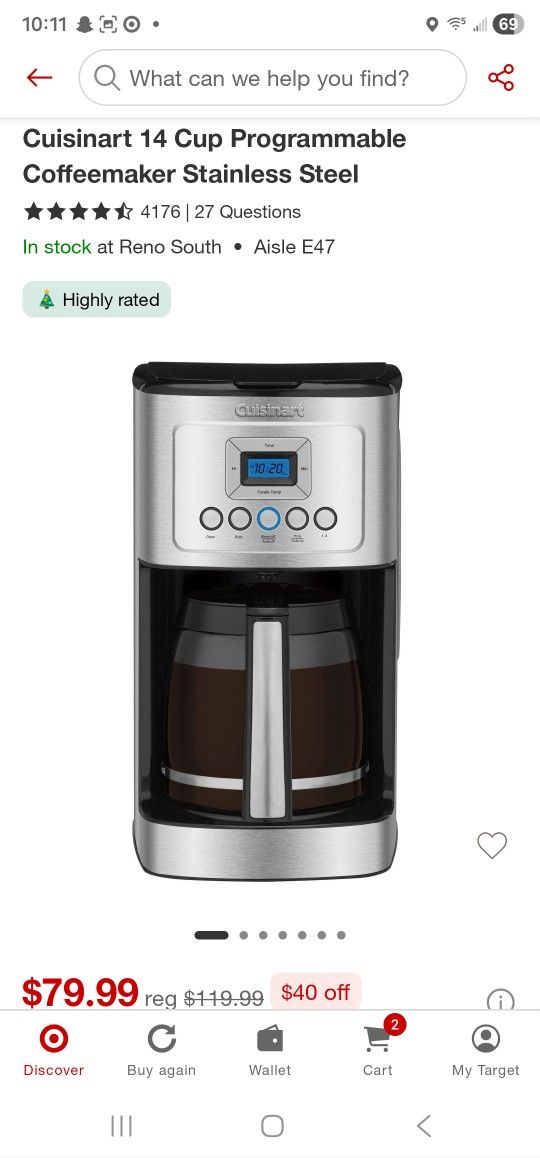 Cuisinart 14 cup capacity coffee maker