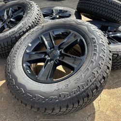 18" 2023 Jeep Wrangler Sahara Black Wheels Bridgestone A/T 255/70/18 NEW TIRES