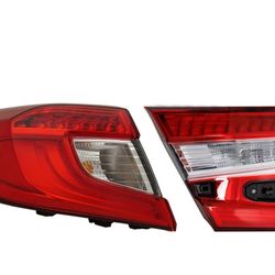 2021 Honda Accord  -  , Inner and Outer Tail Lights, with Bulbs, Inner - Halogen, Outer - LED