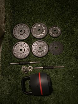 Dumbells and kettlebell