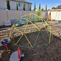 Backyard climbing playset.