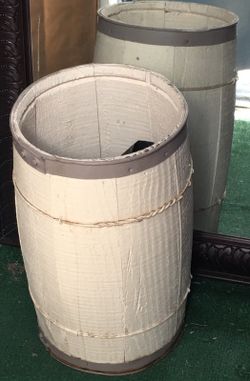 Painted vintage nail keg