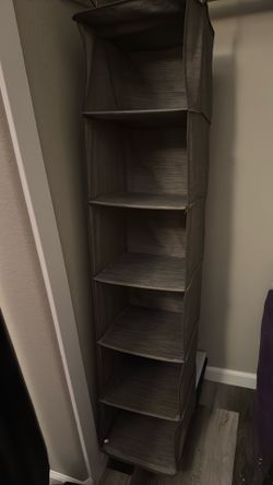 Hanging Closet 6 Shelf Grey Organizer