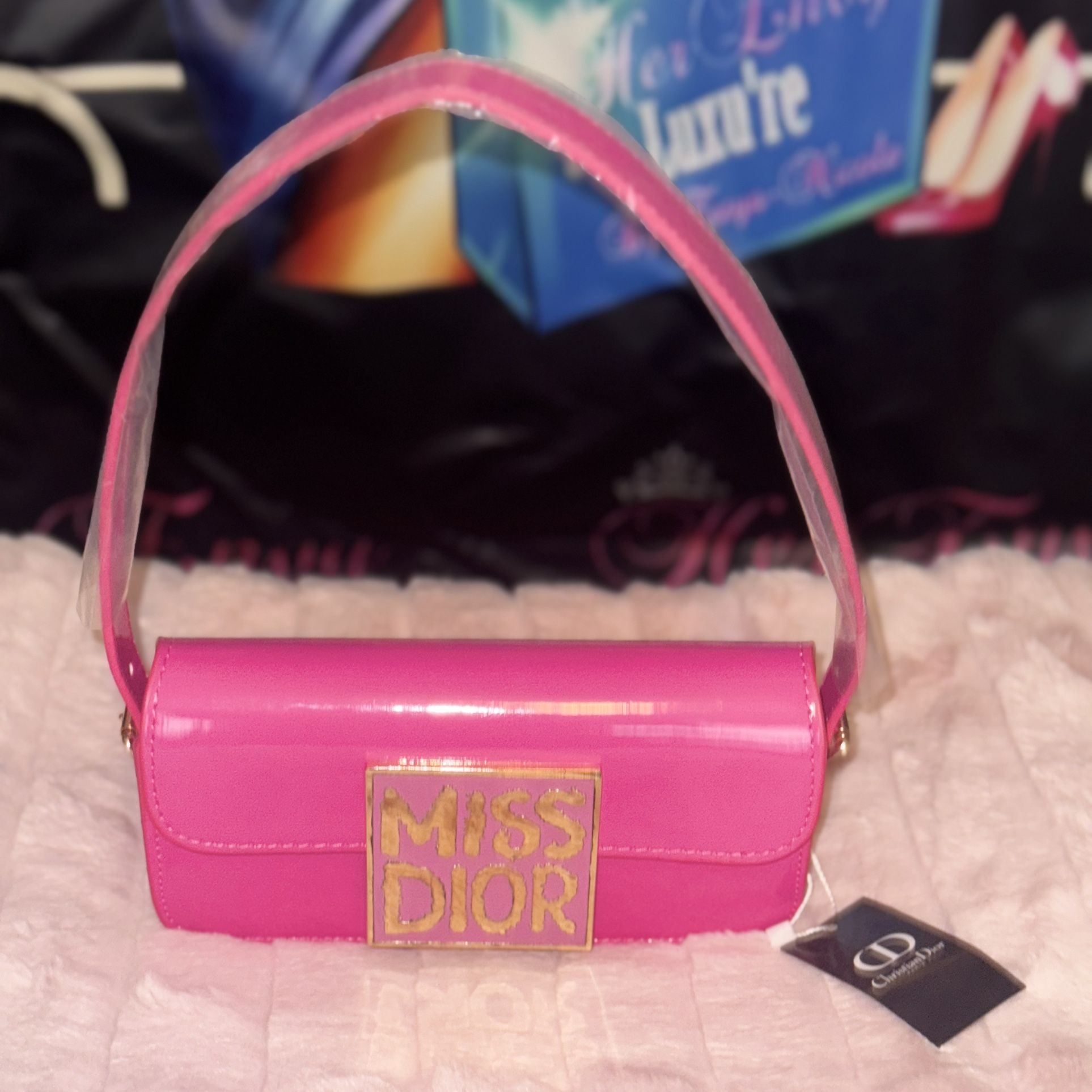 Unique Pink Patent Leather Purse