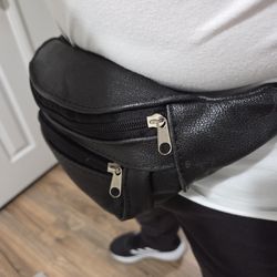 Leather fanny pack, unisex