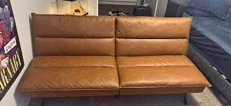 Burnt Orange Brown Adjustable Futon With storage