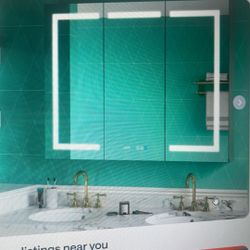 48” W Frameless LED Medicine Cabinet With Mirror