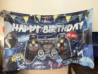 Level up happy birthday banner + Candy Bags 