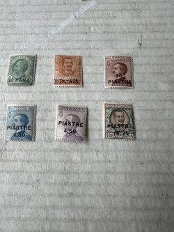 Italian Office in Turkey Ottoman Empire group of 6 mint hinge stamps