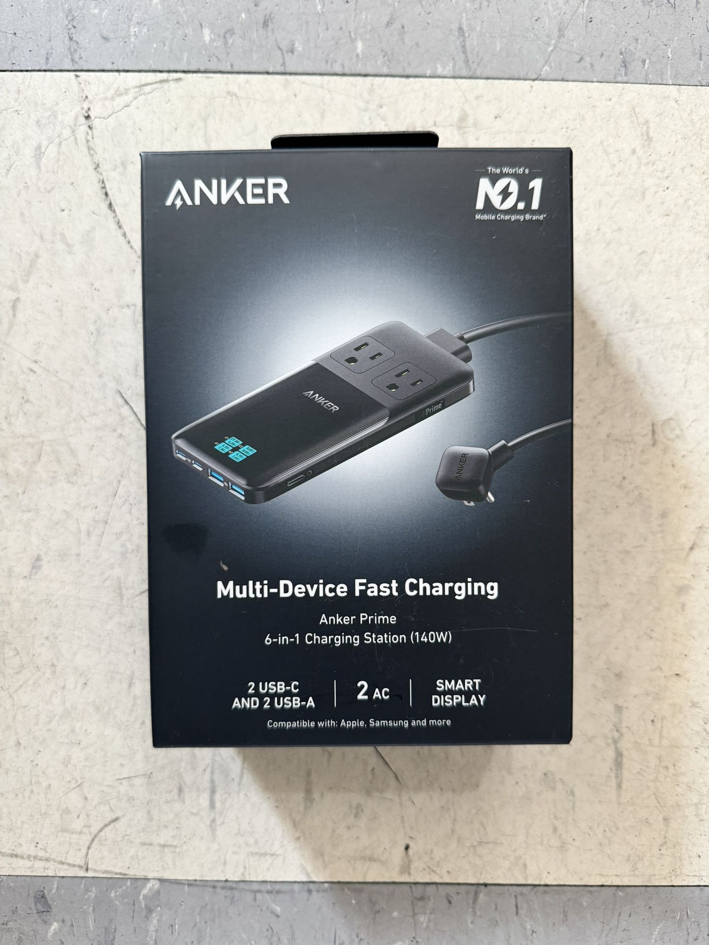 Anker Prime 6-in-1 USB C Charging Station, 140W Compact Power Strip for Work and Travel, 5 ft Detachable Extension Cord with 6 Ports, for iPhone 15/15