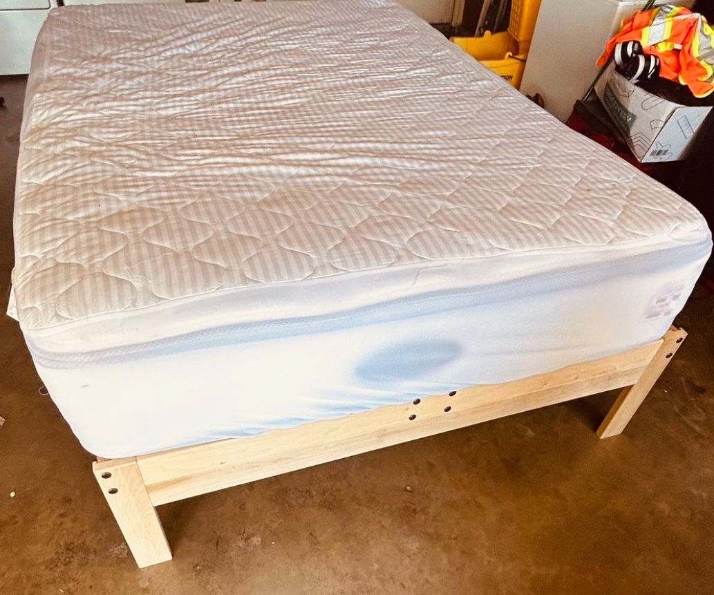 Full-size Mattress And Wood Bed Frame