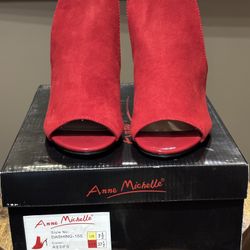 RED STILETTO HIGH HEEL SANDAL SIZE 7.5 / NEW WITH BOX / MULTIPLE SIZES 5.5, 6, 6.5, 7, 7.5, 9, 10