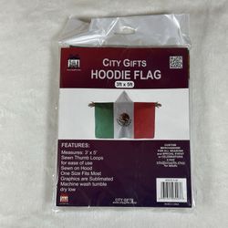 City Gifts Mexico Flag Hoodie Flag 3x5 ft Wearable Mexican Flag New in Package