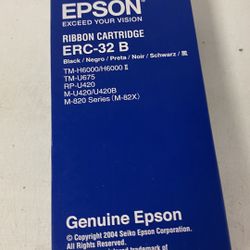 Genuine Epson ERC-32 B Black Dot-Matrix Printer Ribbon (E65090)