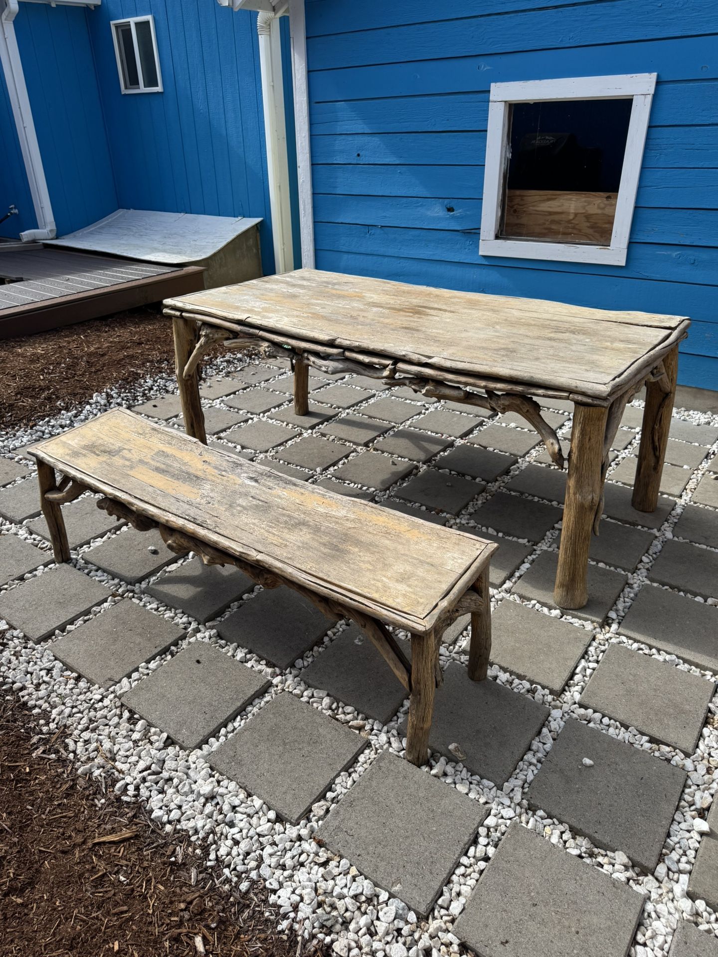 Outdoor Table and Bench