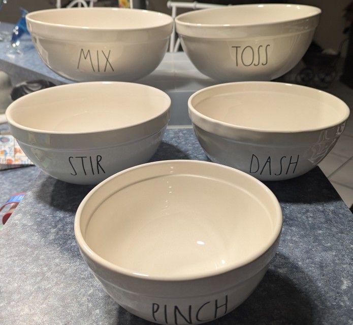 5pc Rae Dunn Mixing Bowls (Pickup Only, Heavy)